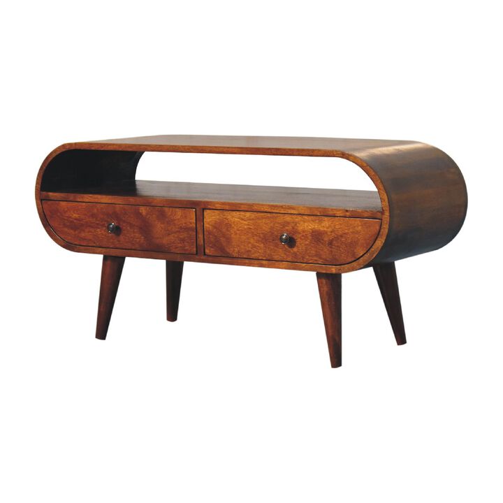 Artisan Furniture Chestnut Circular  Solid Wood 2 Drawer TV Stand