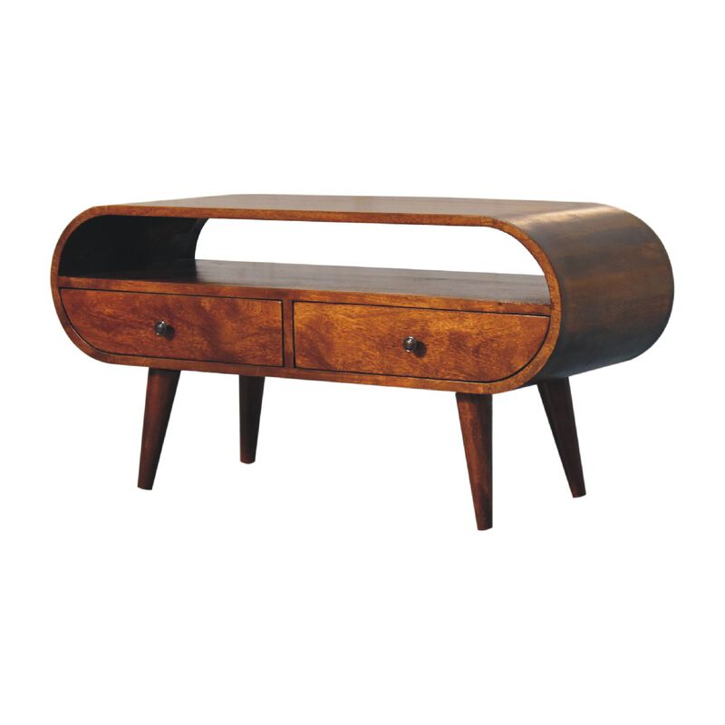 Artisan Furniture Chestnut Circular  Solid Wood 2 Drawer TV Stand