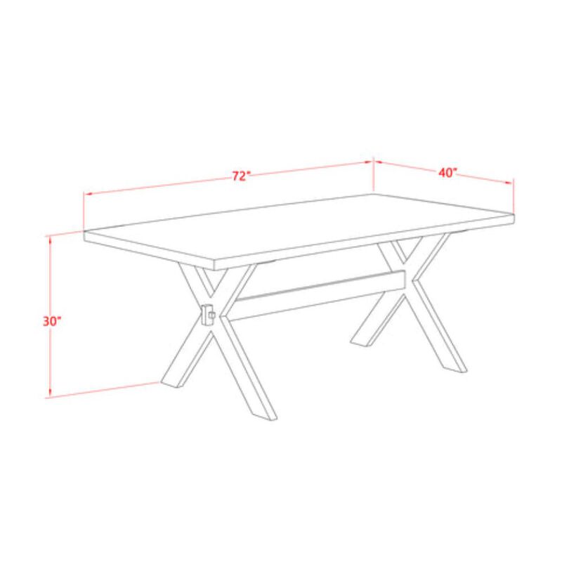 East West Furniture 1-Piece, Kitchen Table with Rectangular Distressed Jacobean Table top and Linen White Wooden Legs Finish