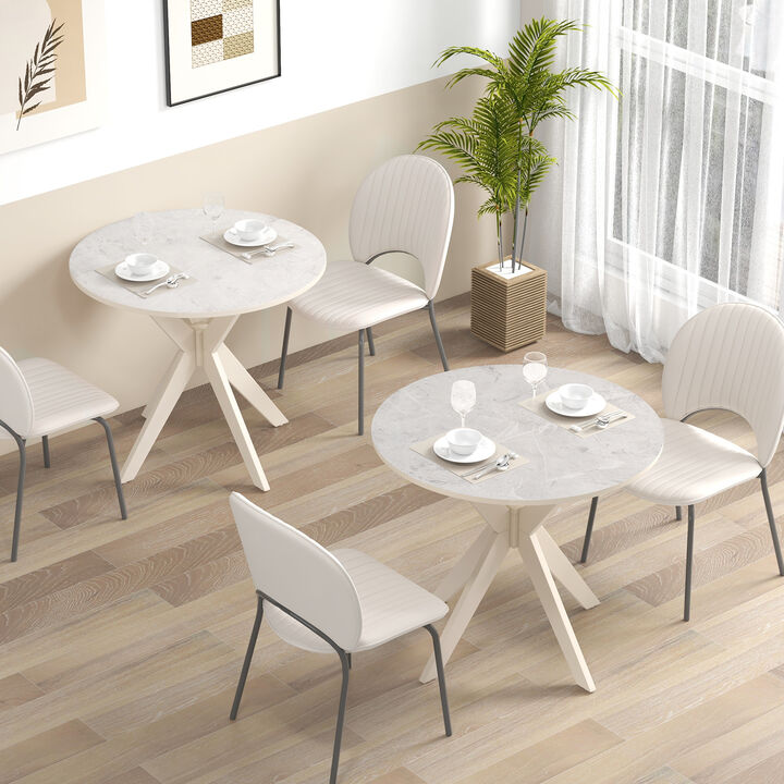 Modern Kitchen Table with Sleek Faux Marble Top – Stylish Dining Table for Small & Large Spaces