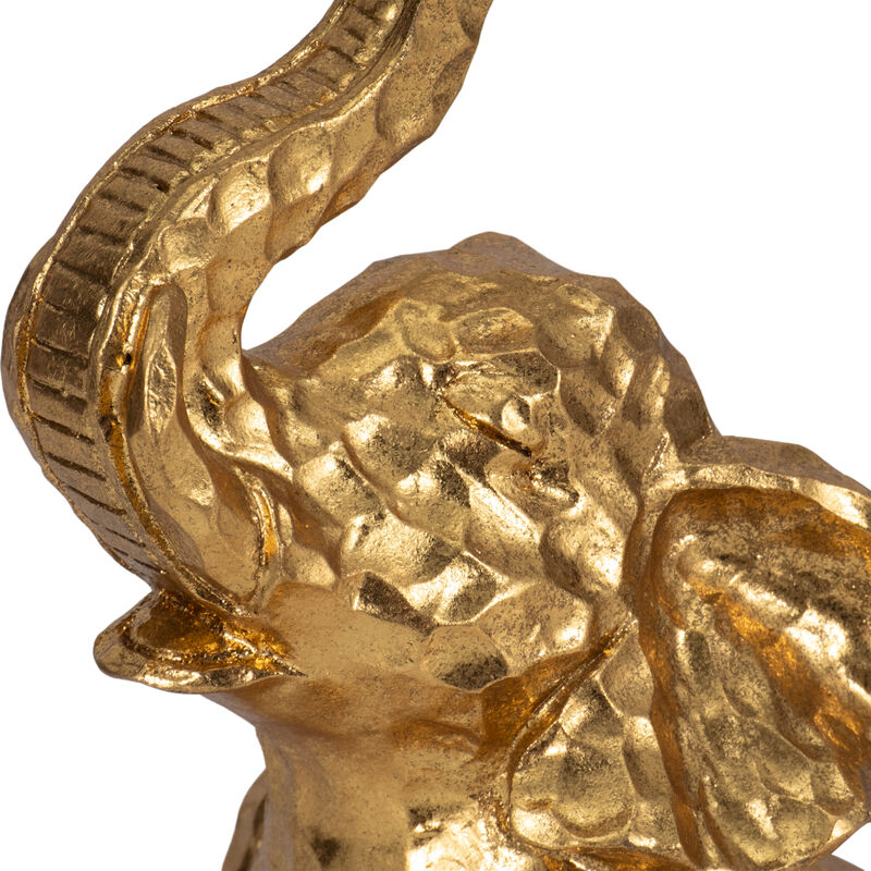 10" Gold Yoga Elephant Figurine