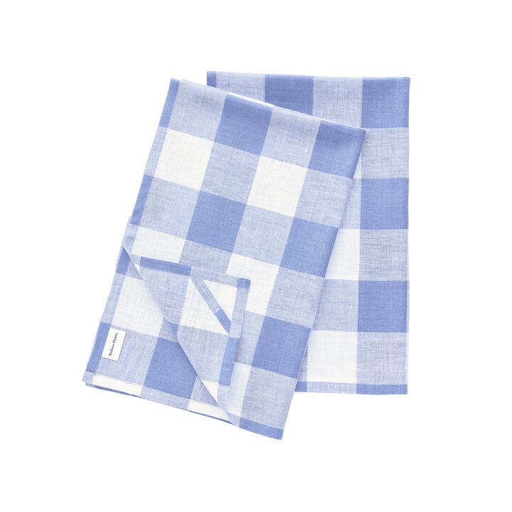 Solino Home 100% Pure Linen Kitchen Towels Set of 2 - 16.5 x 26.5 Inch | Buffalo Check