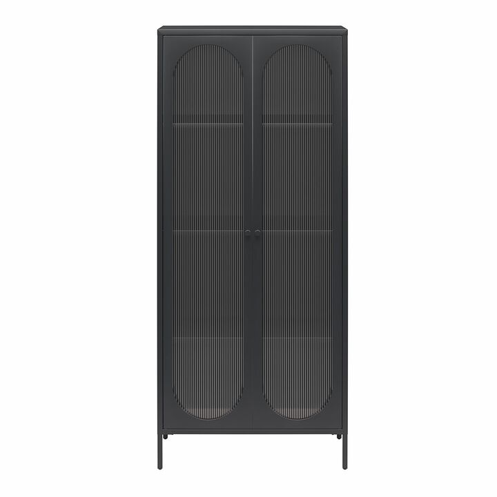 Mr. Kate Luna Tall 2 Door Accent Cabinet with Fluted Glass