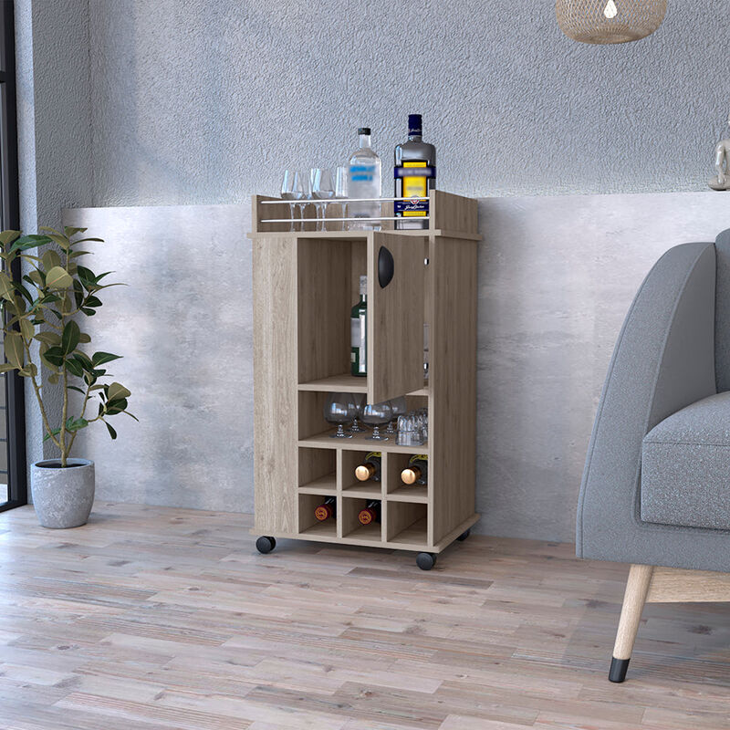 Bar Cart Reese, Living Room, Light Gray