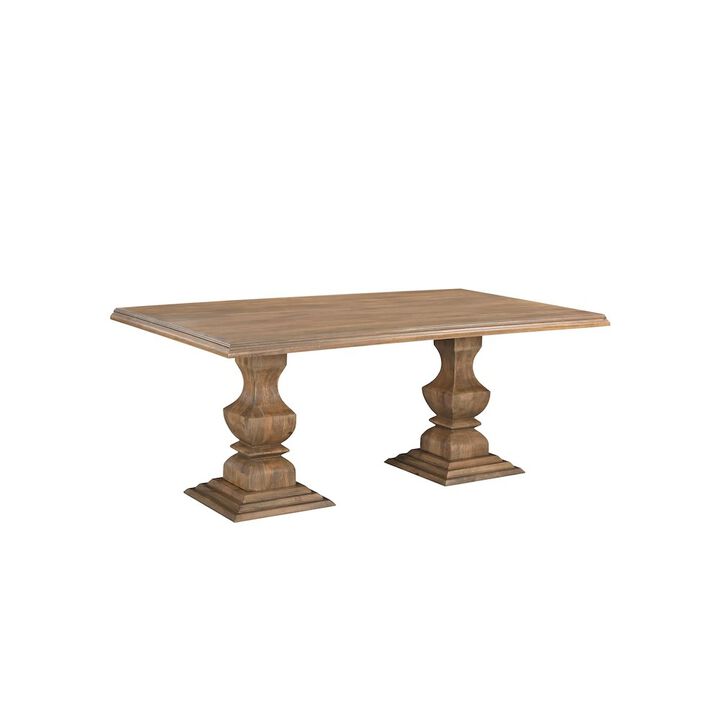 Taran Designs Adrien 75 Solid Wood Double Pedestal Dining Table