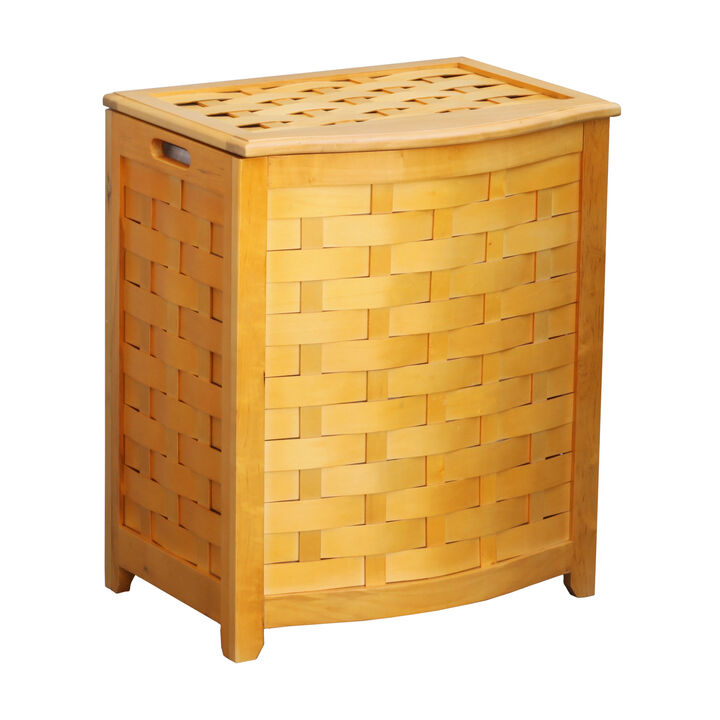 Oceanstar Natural Bowed Front Laundry Hamper with Interior Bag