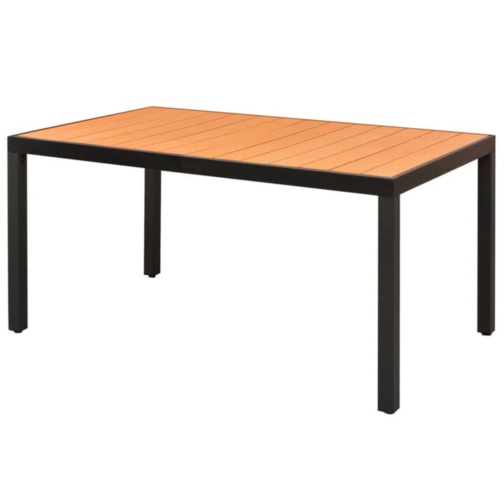 vidaXL Garden Table Brown 59.1"x35.4"x29.1" Aluminium and WPC
