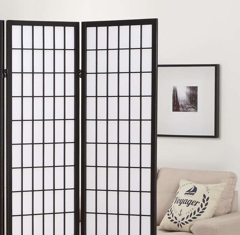Streamdale 4 Panel Oriental Shoji Screen / Room Divider, Black