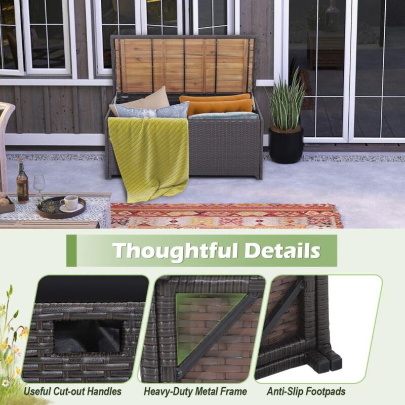 Hivvago 45 Gallon Outdoor Storage Bench with Zippered Liner