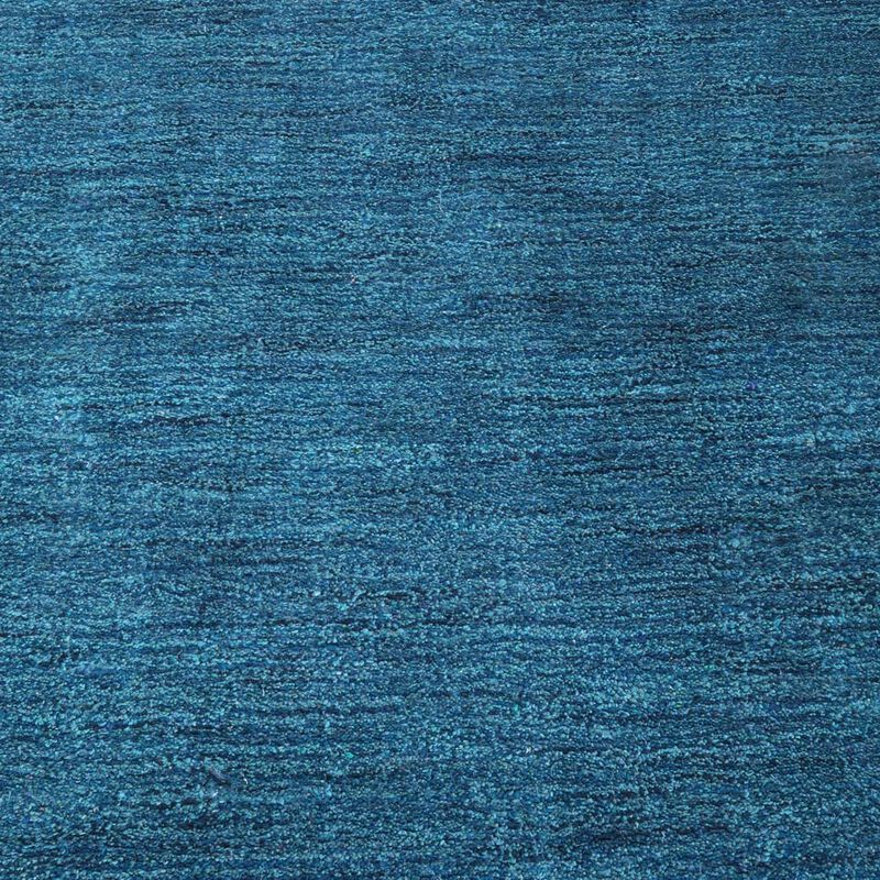 RUGSOTIC CARPETS HAND KNOTTED LOOM WOOL ECO-FRIENDLY AREA RUGS  - 2'6"x8', Runner, Blue Color, Solid Plain Design, High Pile Thick Handmade Anti Skid Area Rugs for Living Room, Bed Room (L00111)