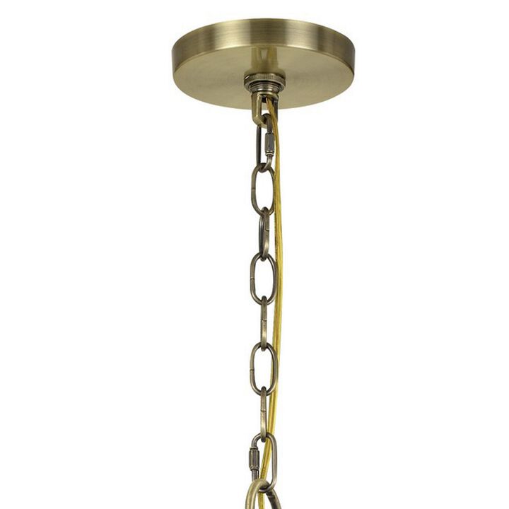 Metal Chandelier with 5 Candelabra Holders, Gold-Benzara