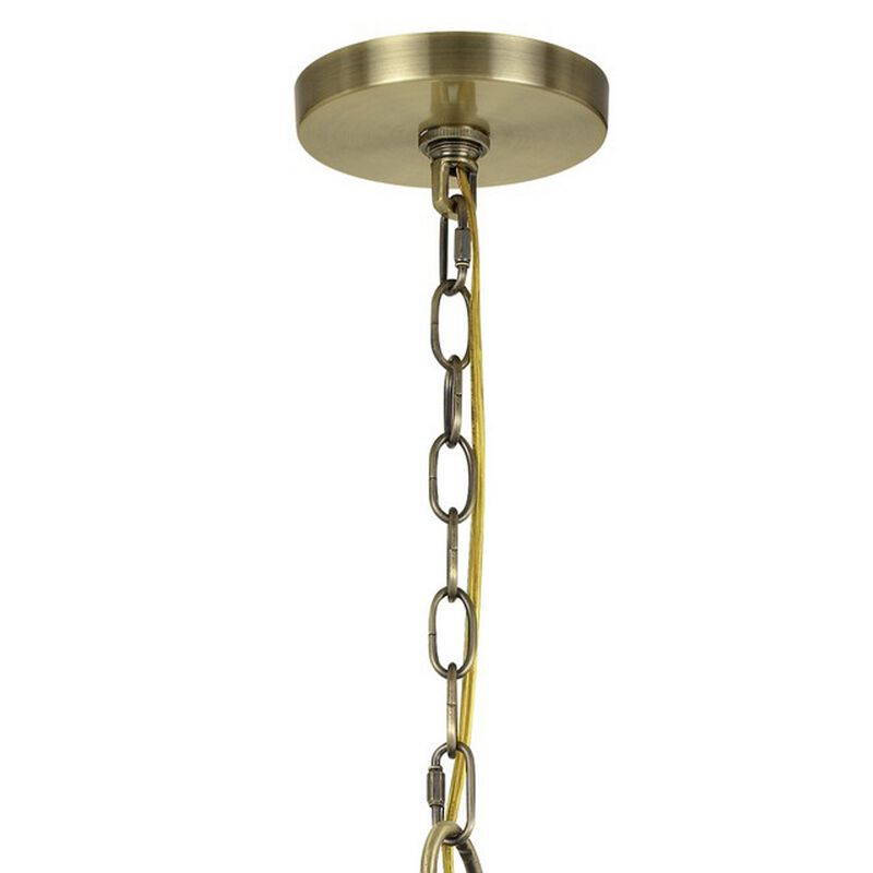 Metal Chandelier with 5 Candelabra Holders, Gold-Benzara