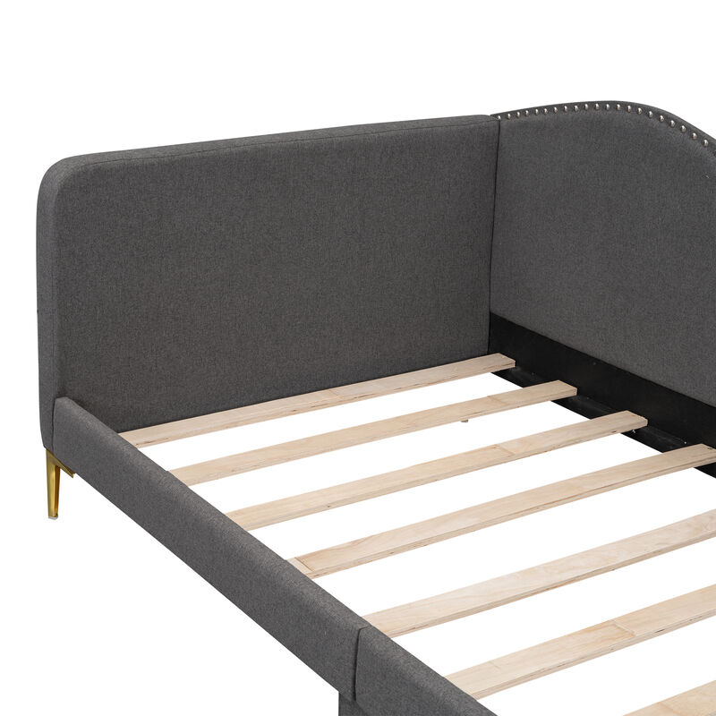 Merax Upholstered Daybed with Headboard and Armrest