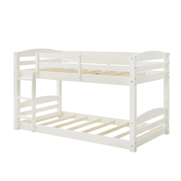DHP Sierra Transitional Twin Bunk Beds for Kids, White