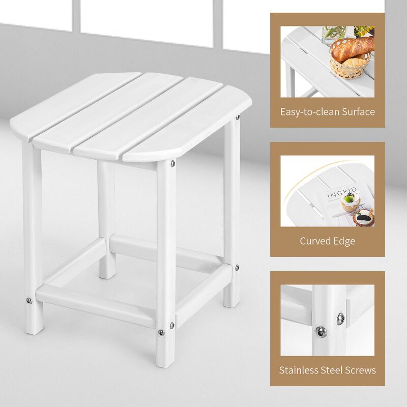 18 Inch Weather Resistant Side Table for Garden Yard Patio