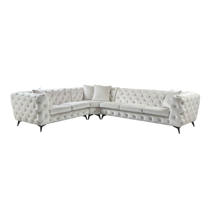 Modern Sectional Sofa with 4 Pillows Included