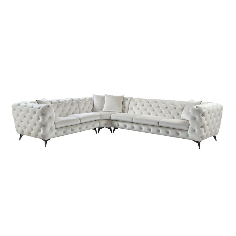 Modern Sectional Sofa with 4 Pillows Included