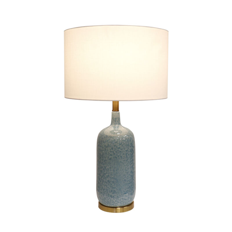 Pasargad Home Tucson Style Ceramic Blue/Gold Table Lamp, H27"