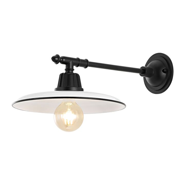 Bonner Farmhouse Industrial Indoor/Outdoor Iron LED Victorian Arm Outdoor Sconce