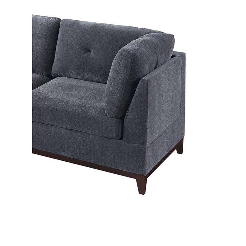 7 Piece Ash Grey Chenille Fabric Modular Sectional with Ottomans