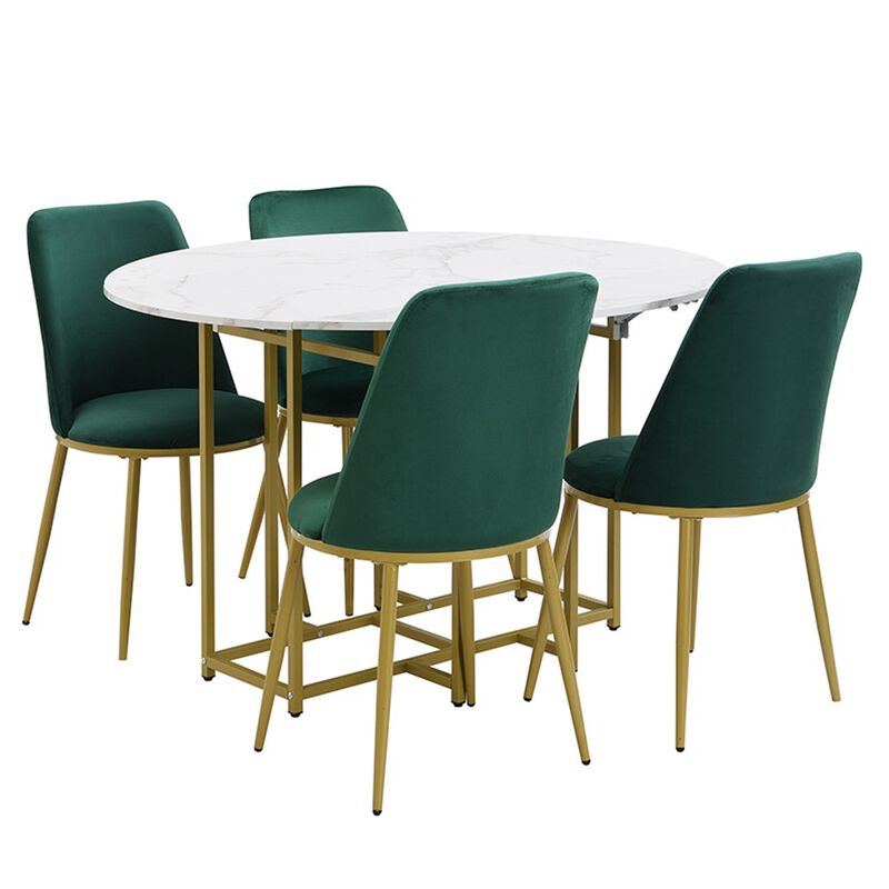 Merax 5-Piece Extendable Kitchen Dining Table Chairs Set
