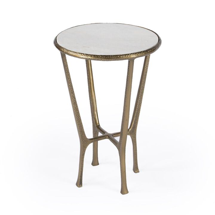 Hammered Gold Marble Side Table, Belen Kox