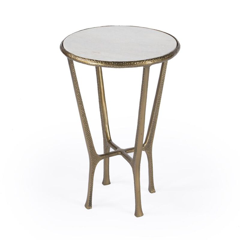 Hammered Gold Marble Side Table, Belen Kox