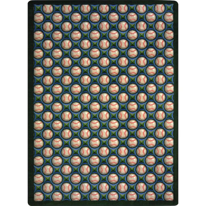Joy Carpets Games People Play Bases Loaded 10'9 x 13'2 Area Rug in Color Spring Training