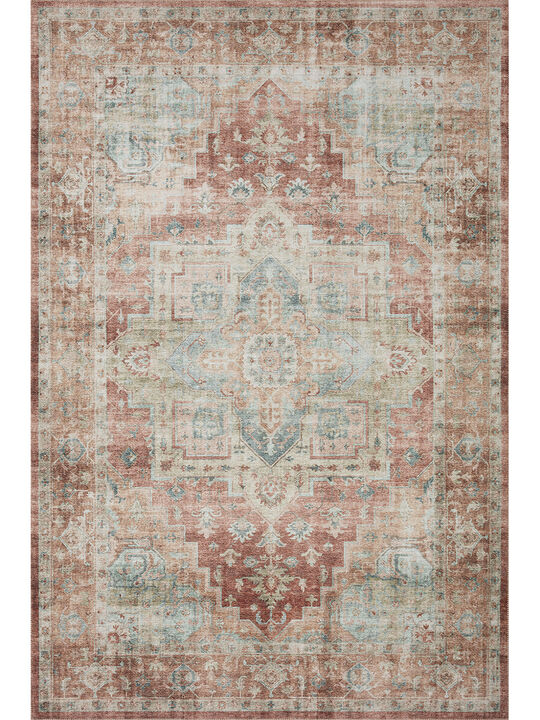Heidi HEI01 Terracotta/Aqua 3'6" x 5'6" Rug by Loloi II