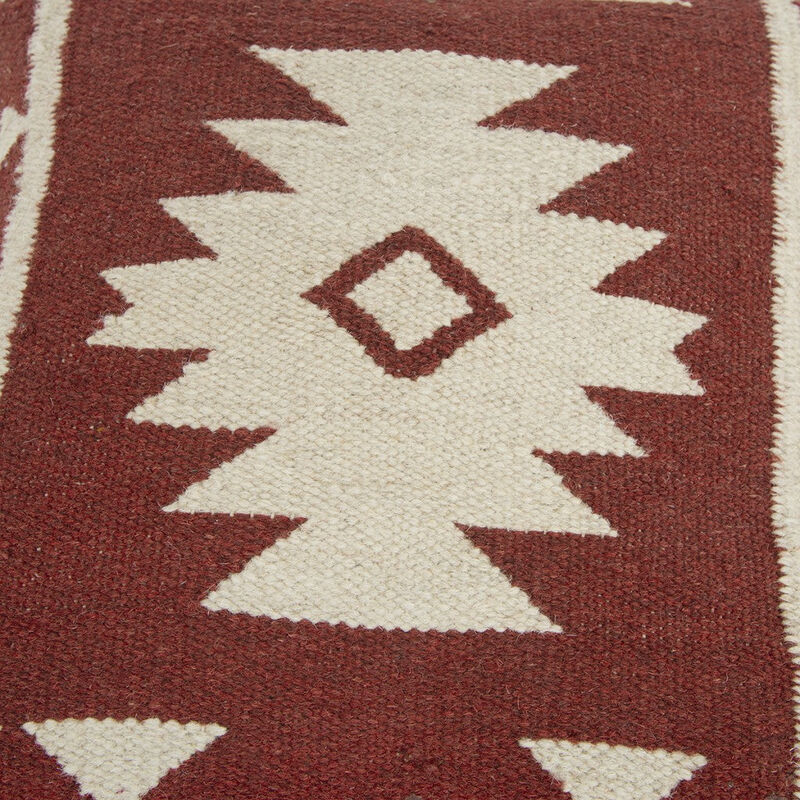 Hivvago Red Beige Tribal Woven Down Filled Throw Pillow