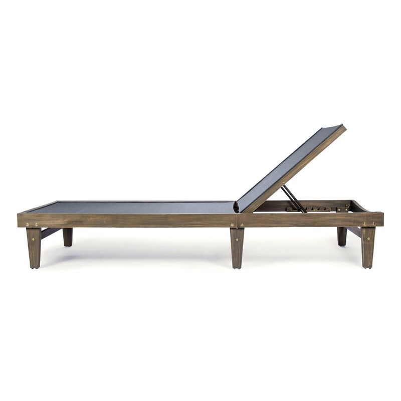 Merax Wood Frame Outdoor Mesh Chaise Lounge