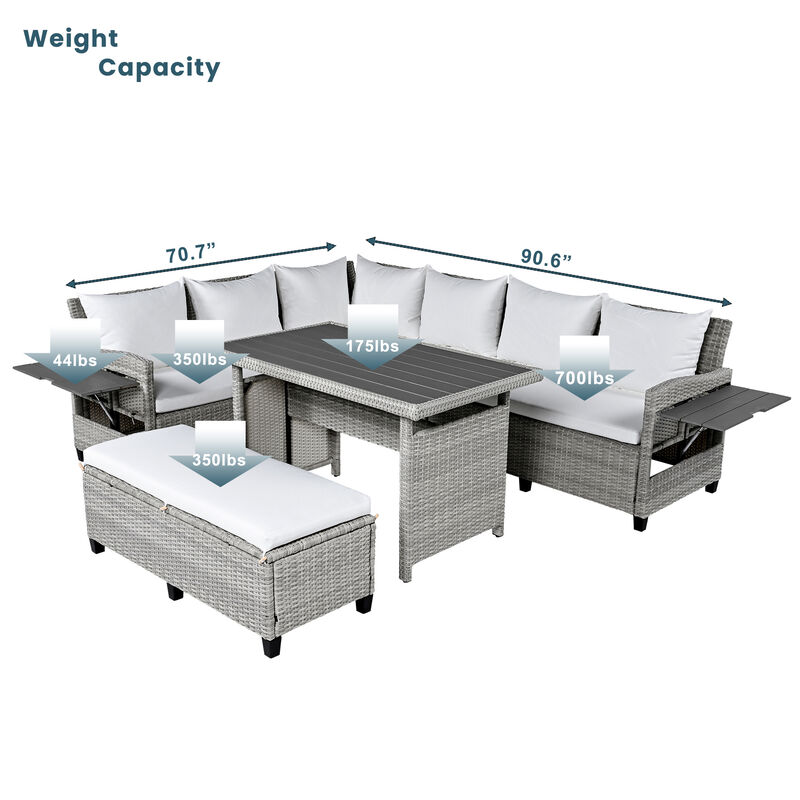 Merax 5-Piece Outdoor Patio Rattan Sofa Set