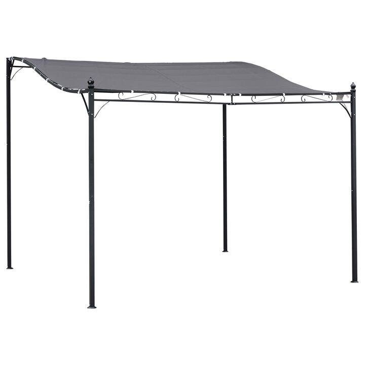 Gray Backyard Oasis: 10x10 Weatherproof Gazebo Canopy