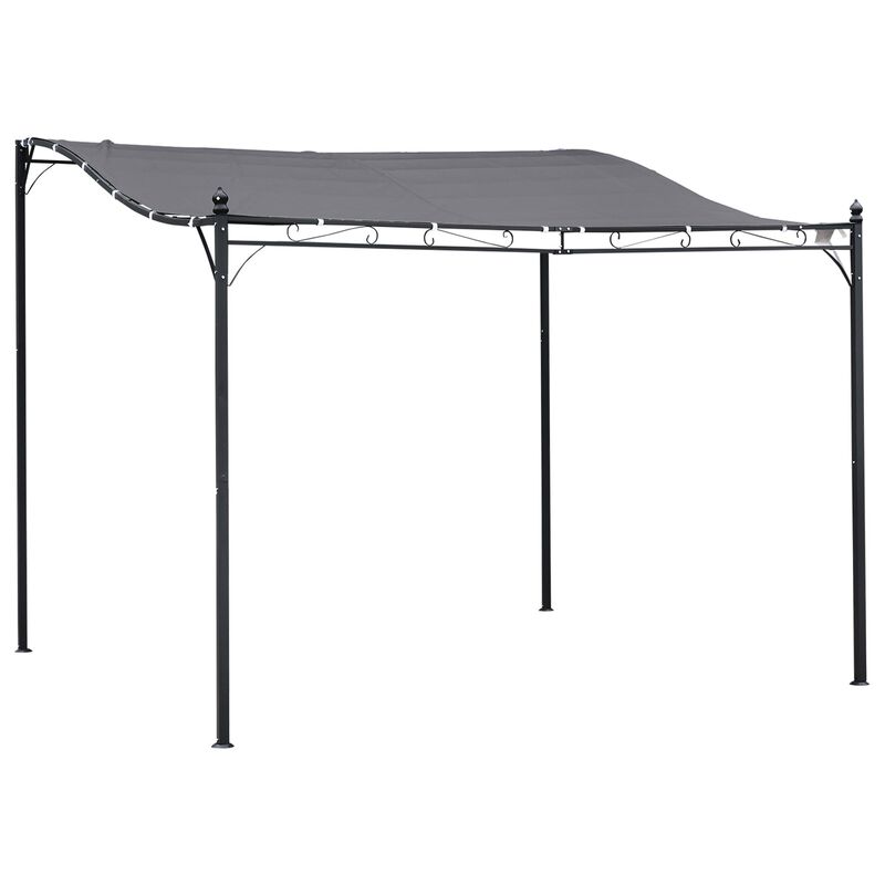 Gray Backyard Oasis: 10x10 Weatherproof Gazebo Canopy