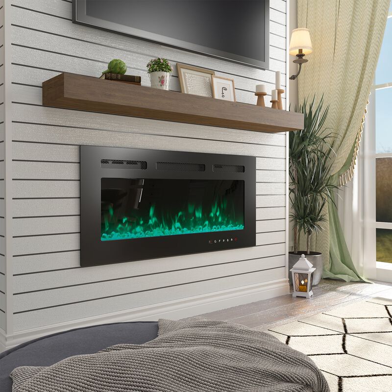 36 in. Direct Vent Electric Fireplace Insert with Remote Control