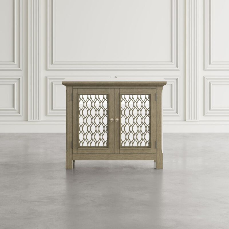 Jofran Isabella 38 Luxury Mirrored Accent Storage Cabinet