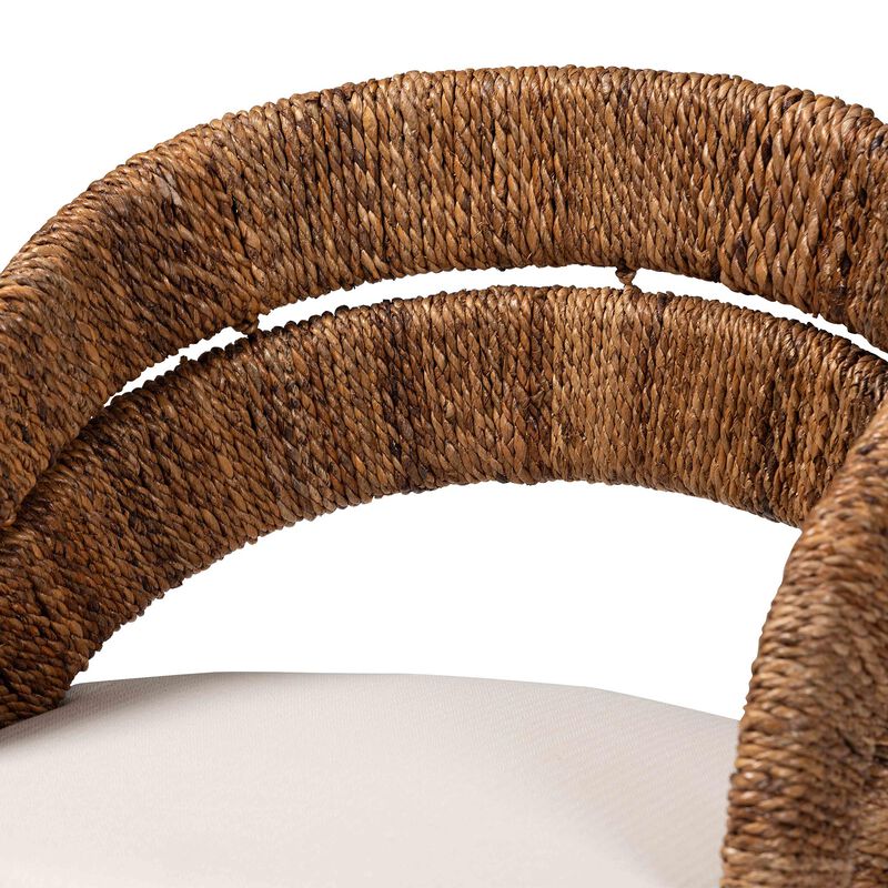 bali & pari Ubud Bohemian Natural Seagrass and Mahogany Wood Dining Chair