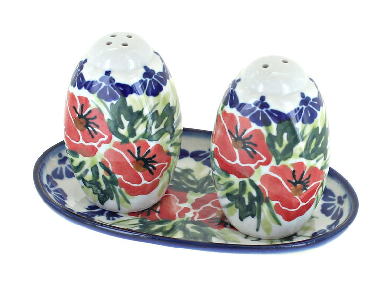 Blue Rose Polish Pottery Yellow Daisy Salt & Pepper Shakers