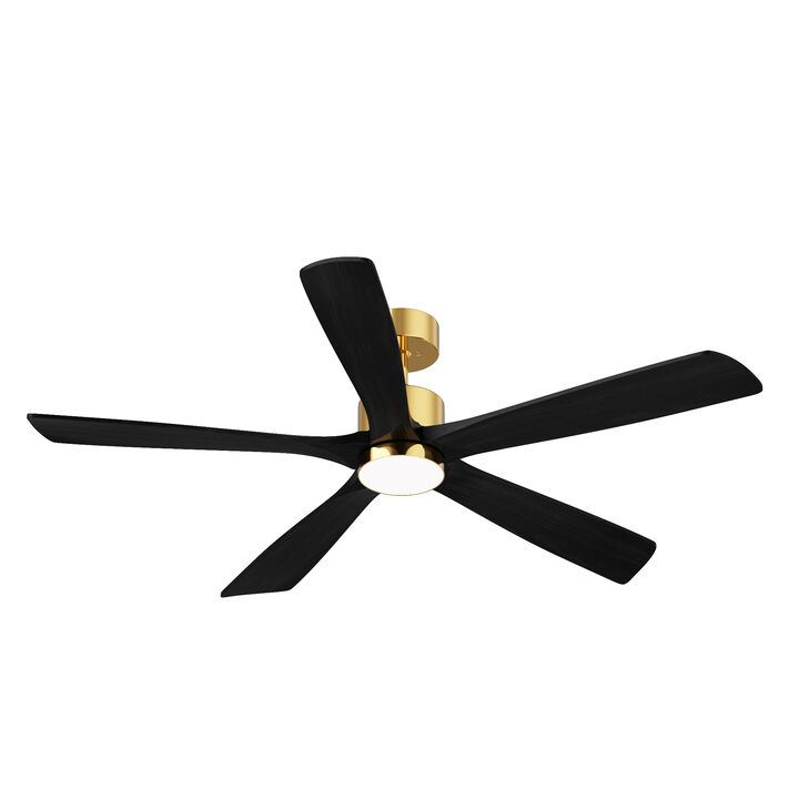 FUFU&GAGA 5-Blade ceilling Fan 28.5-in Yellow with Black Blades Color-changing Indoor/Outdoor Ceiling Fan Remote (5-Blade),Black