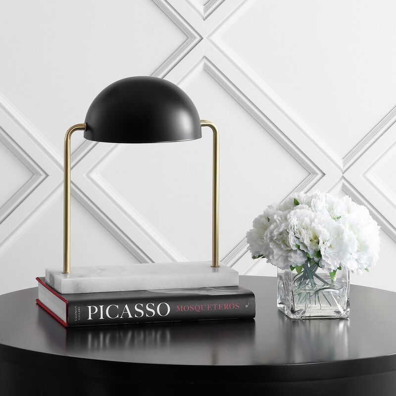 Porter Art Deco Dome Lamp with Marble Base