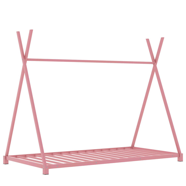 Merax Triangle Structure Metal House Platform Bed Floor Bed
