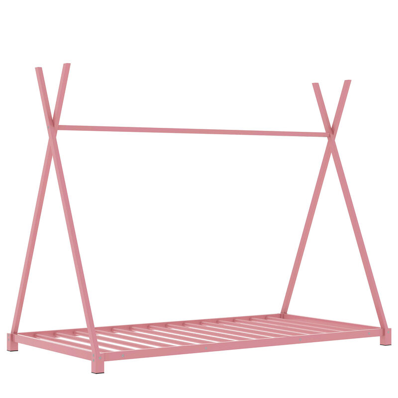 Merax Triangle Structure Metal House Platform Bed Floor Bed