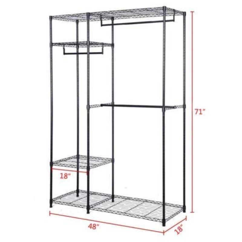 Hivvago Portable Steel Closet Hanger Storage Rack Organizer