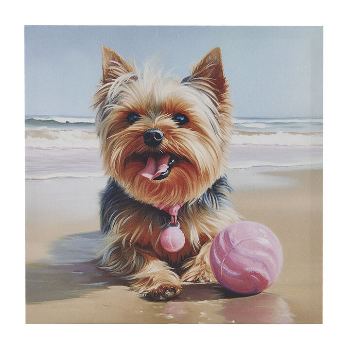 Gracie Mills Betty Beach Day Dog Canvas Wall Art
