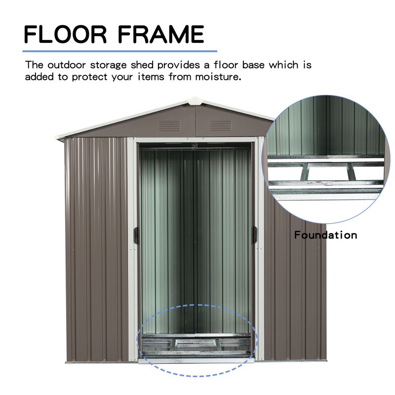 MONDAWE 8 ft. W x 4 ft. D Outdoor Metal Storage Shed with Double Door and 4 Vents 32 sq. ft.