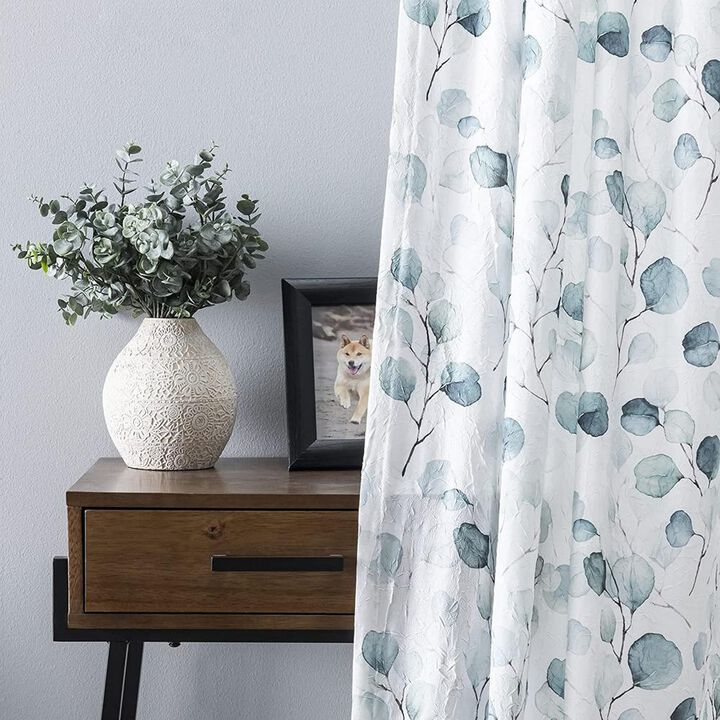 Ellis Curtain Eucalyptus Crushed Taffeta Rod Pocket Tailored Panel - 48x84", Spa