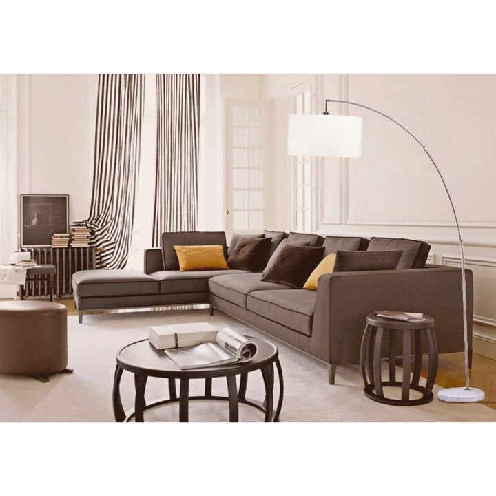 78" Silver Arch Floor Lamp With KD Shade with Double Box (1 Piece)