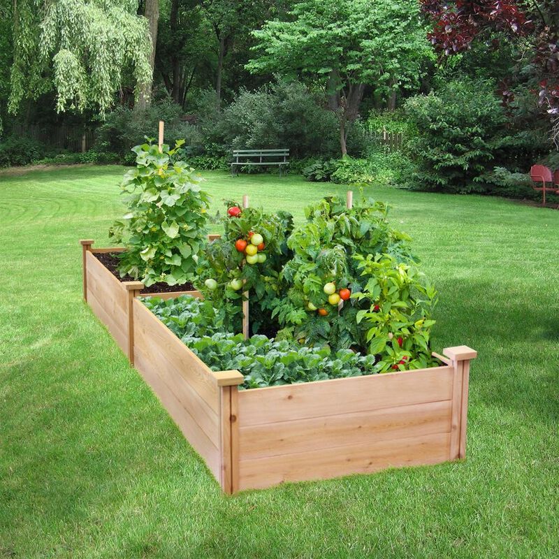 QuikFurn 2 ft x 8 ft Cedar Wood Raised Garden Bed