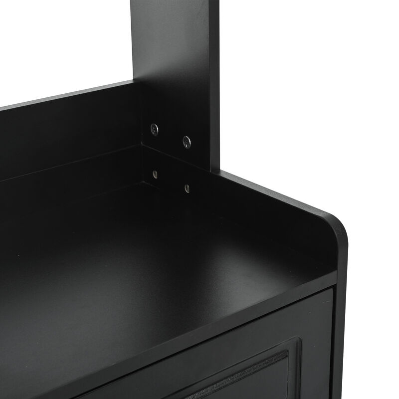 Merax 4-Door Shoe Cabinet with Coat Rack