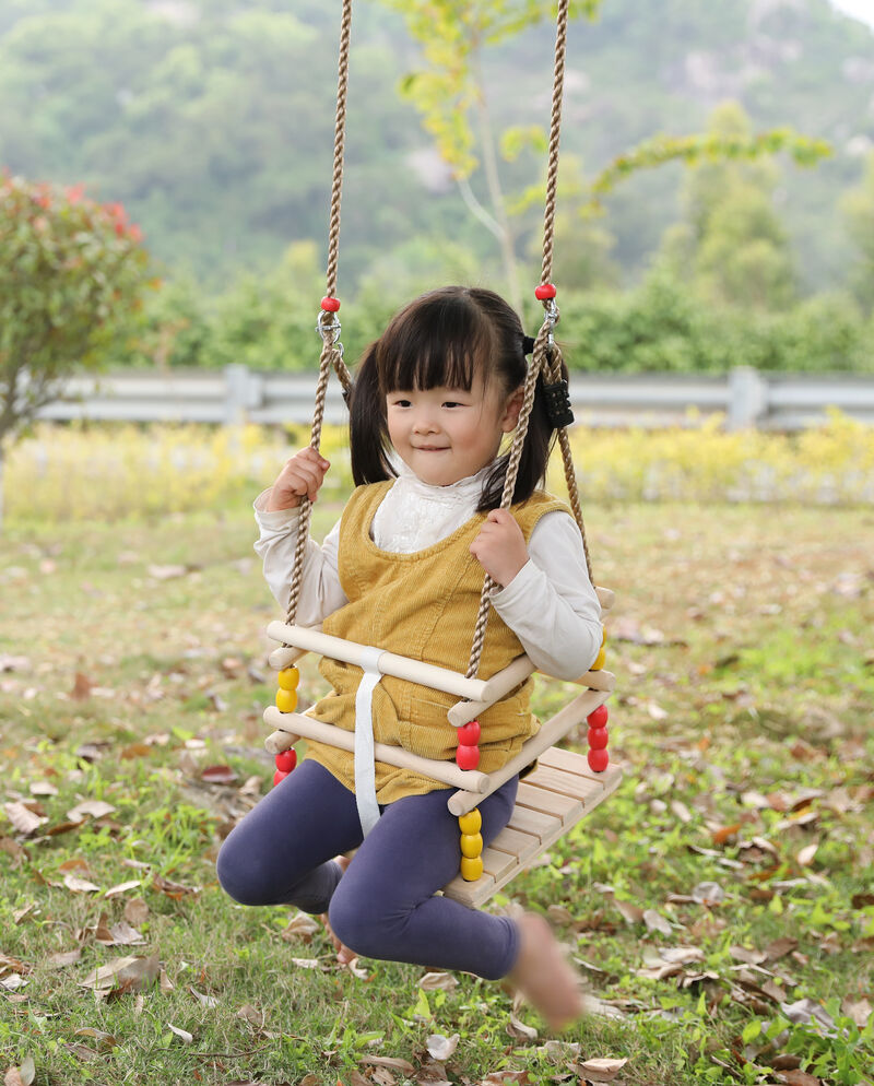 Wooden Baby Swing with Hanging Ropes, for Babies and Toddlers